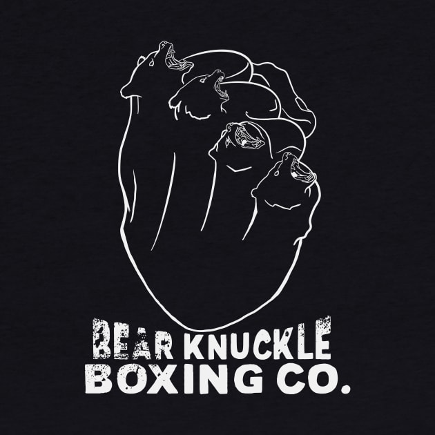 Bear Knuckle Boxing Co. (white on dark colors) by RobKingIllustration